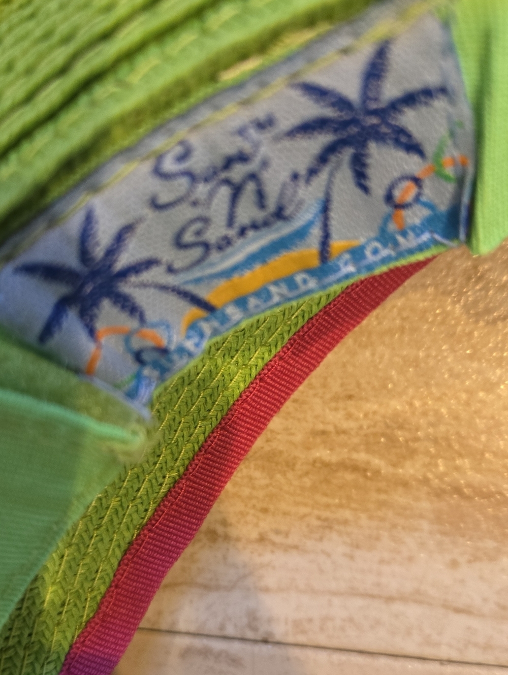 Sun "N" Sand Green/Pink Accent Packable Sun Hat - Picture 5 of 6